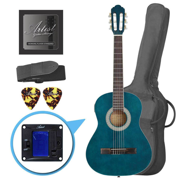 Artist CL34 3 4 Size Classical Nylon String Guitar Pack Blue n