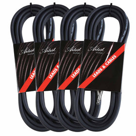 Artist GX10 10ft (3m) Deluxe Guitar Cable/Lead - 4 Pack