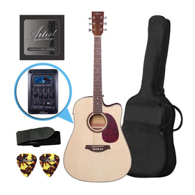 Artist LSPCEQ Natural Beginner Acoustic Electric Guitar Pack