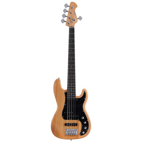 Damaged Artist Vintage-Hybrid Natural 5 String Active/Passive Bass Guitar
