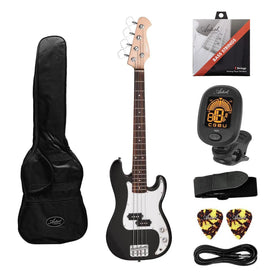 Artist MiniB Black 3/4 Size Bass Guitar w/ Accessories