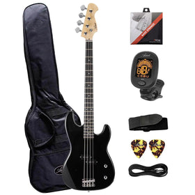 Artist APB Black Bass Guitar w/ Accessories