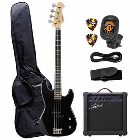 Artist APB Black Bass Guitar w/ Accessories & Amp