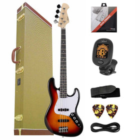 Artist AJB Sunburst Bass Guitar w/ Accessories & Tweed Hard Case