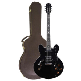 Artist Black58 Semi-Hollow Electric Guitar & Brown Case