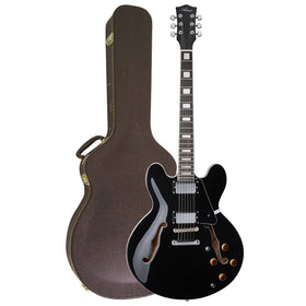 Artist Black58DLX Semi-Hollow Electric Guitar & Brown Case