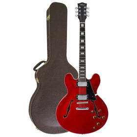 Artist Cherry58DLX Semi-Hollow Electric Guitar & Brown Case