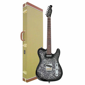 Artist AT73 Black Paisley Burst Electric Guitar & Tweed Case