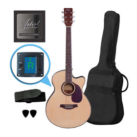 Customer Returned Artist LSPSNT Small Body Beginner Acoustic Guitar Pack