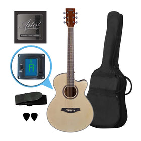 Customer Returned Artist LSPSNT Small Body Beginner Acoustic Guitar Pack