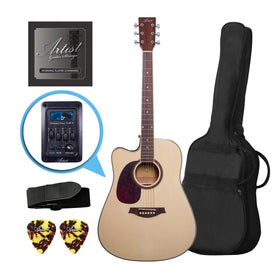 Customer Returned Artist LSPCEQNTL Left Handed Beginner Acoustic Electric Guitar