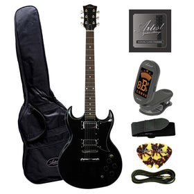 Customer Returned Artist AG1 Black Electric Guitar with Accessories