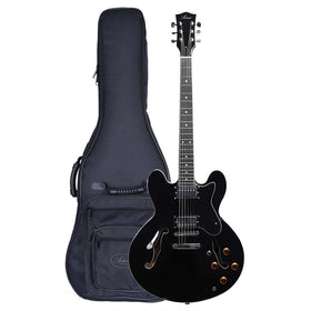 Artist Black58 Semi-Hollow Electric Guitar w/ Humbucker Pickups & Bag