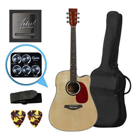 Customer Return Artist LSPFX Natural Acoustic-Electric Guitar w/ Inbuilt FX & Speaker